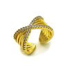 Anillo Multi Piedra 01.266.0054 Oro Laminado, con Zirconia Cubica Blanca, Pulido, Dorado
