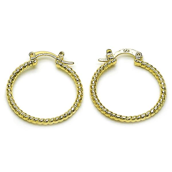 Argolla Pequeña 02.168.0036.25 Oro Laminado, Diamantado, Dorado