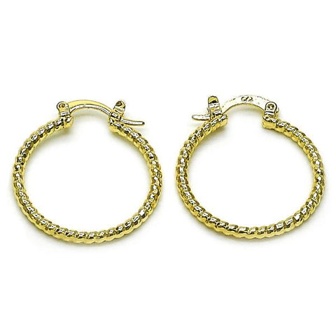 Argolla Pequeña 02.168.0036.25 Oro Laminado, Diamantado, Dorado