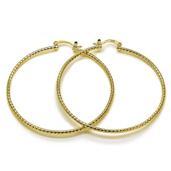 Argolla Grande 02.170.0296.1.60 Oro Laminado, Diamantado, Dorado