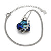 Collares con Dije 04.239.0001.16 Rodio Laminado, Diseño de Corazon, con Cristales de Swarovski Bermuda Blue y Micro PaveBlanca, Pulido, Rodinado
