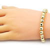Pulsera Bolo Ajustable 03.368.0095.11 Oro Laminado, Diseño de Bola y Disco, Diseño de Bola, con Zirconia Cubica Blanca, Diamantado, Dorado