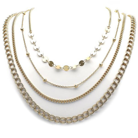 Gargantilla Elegante 04.437.0001.24 Acero Inoxidable, Diseño de Miami Cubana, Pulido, Dorado