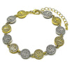 Pulsera Tennis 03.341.0240.07 Oro Laminado, Diseño de San Benito, Pulido, Dos Tonos