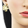 Argolla Huggie 02.282.0056.12 Oro Laminado, Diseño de Flor, Pulido, Dorado