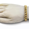 Pulsera Básica 03.435.0001.09 Acero Inoxidable, Diseño de Miami Cubana, Pulido, Dorado