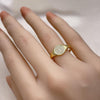 Anillo Multi Piedra 01.196.0011 Oro Laminado, con Micro Pave Blanca, Pulido, Dorado