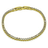 Pulsera Tennis 03.213.0342.07 Oro Laminado, con Zirconia Cubica Blanca, Pulido, Dorado