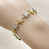 Pulsera Tennis 03.341.0243.07 Oro Laminado, Diseño de Estrella, Diamantado, Dos Tonos