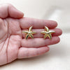 Arete Dormilona 02.282.0049 Oro Laminado, Diseño de Estrella y Hueco, Diseño de Estrella, Pulido, Dorado