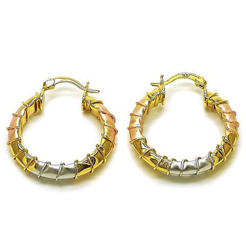 Argolla Mediana 02.170.0300.1.30 Oro Laminado, Diseño de Hueco, Pulido, Tricolor