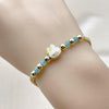 Pulsera Elegante 03.213.0392.07 Oro Laminado, Diseño de Nina Pequena y Miami Cubana, Diseño de Nina Pequena, con Cristal Turquoise, Esmaltado Turquesa, Dorado