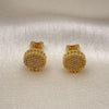 Arete Dormilona 02.342.0310 Oro Laminado, con Micro Pave Blanca, Pulido, Dorado