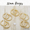Kit Surtido de 25 Pares de Argollas de 50 mm de Oro Laminado al por mayor — SKU 139506