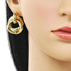 Arete Dormilona 02.282.0036 Oro Laminado, Diseño de Hueco, Pulido, Dorado