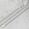 Pulsera Básica 04.420.0005.09 Plata Rodinada, Diseño de Miami Cubana, Pulido, Plateado