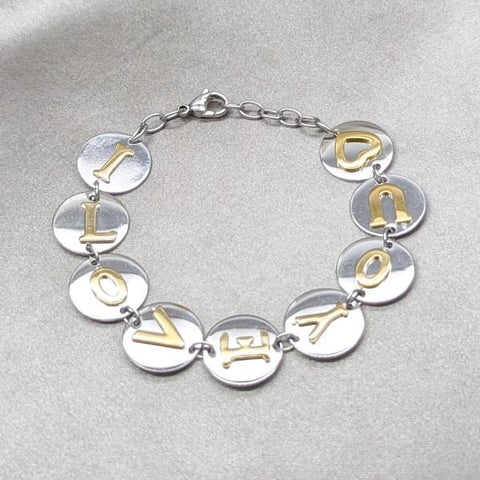 Pulsera Elegante 03.63.22991.08 Acero Inoxidable, Diseño de Amor, Pulido, Dos Tonos