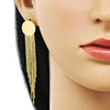 Arete Largo 02.362.0008 Oro Laminado, Diseño de Long Box, Pulido, Dorado