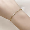 Pulsera Básica 5.222.007.07 Oro Laminado, Diseño de Cubana, Diamantado, Dorado