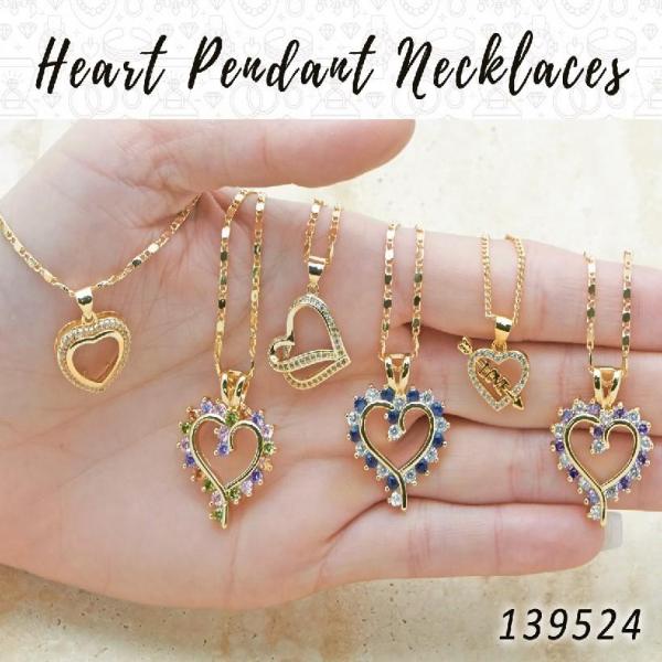 Kit Surtido de 25 Collares con Dije de Corazón de Oro Laminado al por mayor — SKU 139524