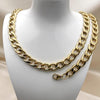 Collar y Pulso 06.257.0003 Acero Inoxidable, Diseño de Cubana, Pulido, Dorado