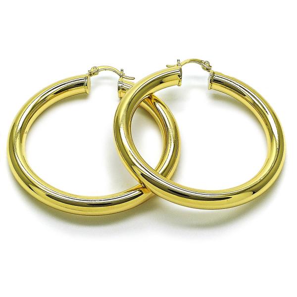 Argolla Grande 02.170.0088.55 Oro Laminado, Diseño de Hueco, Pulido, Dorado