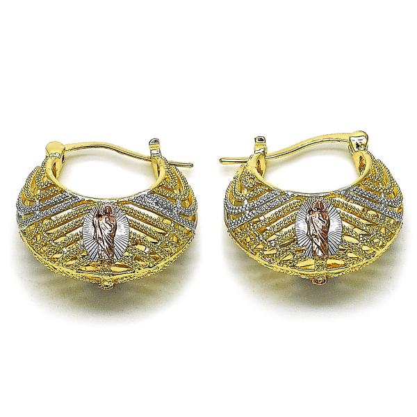 Argolla Mediana 02.196.0234.30 Oro Laminado, Diseño de San Judas, Diamantado, Tricolor