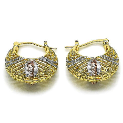 Argolla Mediana 02.196.0234.30 Oro Laminado, Diseño de San Judas, Diamantado, Tricolor