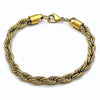 Pulsera Básica 03.435.0006.09 Acero Inoxidable, Diseño de Rope, Pulido, Dorado