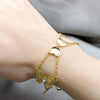 Pulsera Elegante 03.63.22112.08 Acero Inoxidable, Diseño de Mariposa y Corazon, Diseño de Mariposa, con Cristal Blanca, Pulido, Dorado