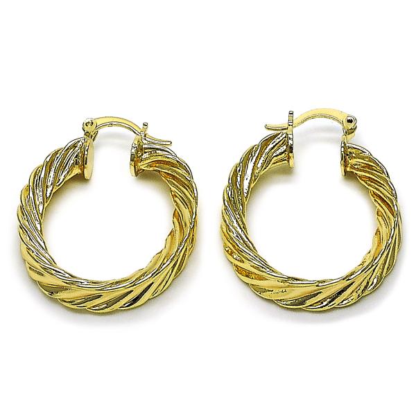 Argolla Mediana 02.170.0569.30 Oro Laminado, Diseño de Hueco, Pulido, Dorado