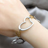 Pulsera Elegante 03.63.22121.08 Acero Inoxidable, Diseño de Corazon, Pulido, Dos Tonos