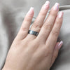 Anillo de Hombre 01.63.0697.09 Acero Inoxidable, Diseño de Corazon, con Cristal Blanca, Esmaltado Azul, Acero