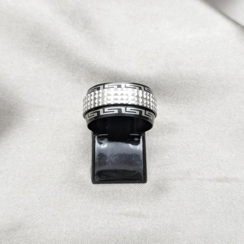Anillo de Hombre 01.63.0684.09 Acero Inoxidable, Diseño de Duplo, Pulido, Rodinado Negro