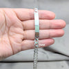 Pulsera con Placa 04.420.0027.09.1 Plata Rodinada, Diseño de Cubana, Pulido, Plateado