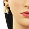 Arete Dormilona 02.428.0050 Oro Laminado, Diseño de Hueco, Pulido, Dorado