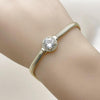 Pulsera Elegante 03.213.0368.07 Oro Laminado, Diseño de Cola de Raton y Cluster, Diseño de Cola de Raton, con Zirconia Cubica Blanca y Micro PaveBlanca, Pulido, Dorado
