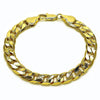 Pulsera Básica 04.213.0299.08 Oro Laminado, Diseño de Cubana, Pulido, Dorado
