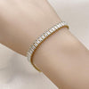 Pulsera Tennis 03.130.0005.5.07 Oro Laminado, Diseño de Baguette, con Zirconia Cubica Blanca, Pulido, Dorado