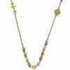 Gargantilla Elegante 04.253.0031.20 Oro Laminado, Diseño de Guadalupe y Crucifijo, Diseño de Guadalupe, con Micro Pave Blanca, Diamantado, Tricolor