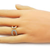 Anillo Multi Piedra 01.266.0063 Oro Laminado, Diseño de Baguette, con Zirconia Cubica Blanca, Pulido, Dorado