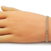 Pulsera Básica 04.213.0263.1.07 Oro Laminado, Diseño de Bismarco, Pulido, Tricolor