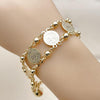Pulsera Elegante 03.331.0326.08 Oro Laminado, Diseño de San Benito, Pulido, Dorado