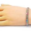 Pulsera Elegante 03.331.0214.08 Oro Laminado, Diseño de Mariposa y Bismarco, Diseño de Mariposa, Esmaltado Multicolor, Dorado