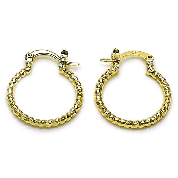 Argolla Pequeña 02.168.0036.20 Oro Laminado, Diamantado, Dorado