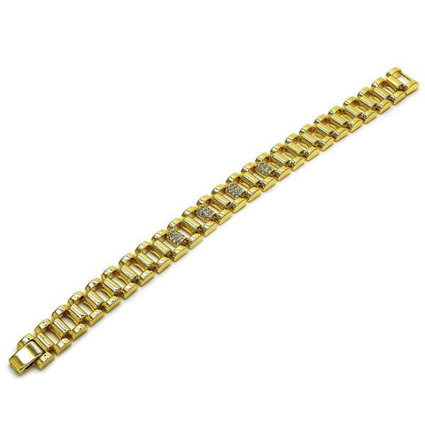Pulsera Elegante 03.283.0503.07 Oro Laminado, con Zirconia Cubica Blanca, Pulido, Dorado