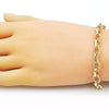 Pulsera Elegante 03.415.0004.07 Oro Laminado, Pulido, Dorado