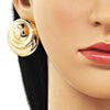 Arete Dormilona 02.428.0033 Oro Laminado, Diseño de Hueco, Pulido, Dorado