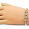 Pulsera Elegante 03.283.0487.07 Oro Laminado, Diseño de Corazon, con Zirconia Cubica Blanca, Pulido, Dorado