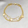 Pulsera Elegante 03.63.22999.08 Acero Inoxidable, Diseño de Corazon, Pulido, Dorado